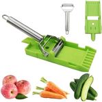 Zestio Multi Peeler for Kitchen, 2 in 1 Multifunctional Cutter and Julienne Set with Grating Plate Double Knife Slicer Great for Fruit and Vegetable