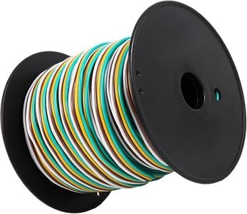 Serlainxin 14 Gauge 100FT Trailer Wiring, Heavy Duty 4-Wire Trailer Wiring Harness Kit, Wishbond Color-Coded Waterproof 4 Way Trailer Wire Kit for Rewiring Boat, Trailer
