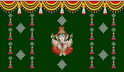 Talambralu Ganesh Ji Design Backdrop Curtain Cloth For Pooja Decoration/House Warming Function/Wedding/Traditional Events 8 Ft Width * 5 Ft Height Washable Fabric/Easy To Maintain (Grey)