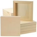 10 Pack Wood Panels, 8 x 8 inch Square Wooden Frames, Blank Wood Boards Canvas Drawing Board for Oil and Acrylic Painting, Clay Crafts, Home Signs, Natural DIY Picture Frame, Decorative Plaques