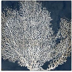 Stupell Industries Sea Coral Ocean Life Silhouette Blue White Canvas Wall Art, 17x17, Design by Artist Main Line Studio