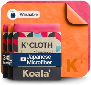 Koala Lens Cleaning Cloth | Japanese Microfiber | Glasses Cleaning Cloths | Eyeglass Lens Cleaner | Eyeglasses, Camera Lens, VR/AR Headset, and Screen Cleaning | Pink & Orange (Pack of 3)