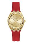 Guess Women's Stainless Steel Quartz Watch with Silicone Strap, Red, 16 (Model: GW0034L6)