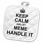 3dRose Keep Calm and Let Meme Handle It - Fun Funny Grandma Grandmother Gift - Pot Holder, 8 by 8-inch (Phl_233085_1)