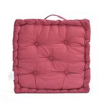 HOME BEAUTY Booster Seat Cushions 100% Cotton Thick Padded, Luxury Booster Cushion Seat Pads, Cotton Floor Cushions - Adult Chunky Garden Armchair Cushion (Wine, 1)