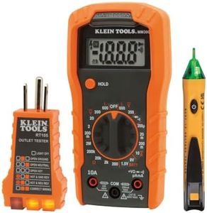 Klein Tools 69149P Electrical Test Kit with Digital Multimeter, Non-Contact Voltage Tester and Electrical Outlet Tester, Leads and Batteries