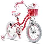 RoyalBaby Stargirl Kids Girls Bike Bicycle with Basket Training Wheels 12 Inch Pink