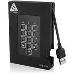 Apricorn Aegis Padlock Fortress FIPS 140-2 Level 2 Validated 256-bit Encrypted USB 3.0 Hard Drive with PIN Access, 500 GB