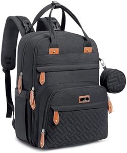 BabbleRoo Diaper Bag Backpack - Baby Essentials Travel Tote - Multi Function Waterproof Diaper Bag, Travel Essentials Baby Bag with Changing Pad, Stroller Straps & Pacifier Case - Unisex, Black