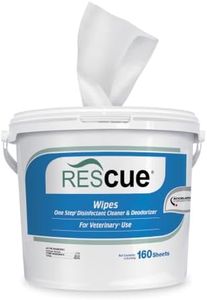 REScue One-Step Disinfectant Cleaner & Deodorizer Wipes for Vet Use – Cleaner for Kennels, Litter Boxes, Vet Offices, Pet Grooming Surfaces – Extra Large, 160-Count Wipes Bucket (1 Pack)