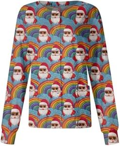 Christmas Scrub Jackets for Woman Print Long Sleeve Plus Size Womens Scrubs for Women Nursing Jacket with Pockets Red Large