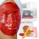 BRÜUN Jelly Mask Jar Red Gold Lactic AC AHA Peel-Off Face Care Rubber Mask | 23 fl oz Skin Care Moisturizing Gel Mask Jar Spa Set