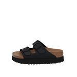 Birkenstock Women's Arizona Grooved Sandal, Platform Black Veg, 6 UK