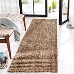 Safavieh Natural Fiber Collection Runner Rug - 2' x 6', Natural, Handmade Chunky Textured Jute 0.75-inch Thick, Ideal for High Traffic Areas in Living Room, Bedroom (NF447A)