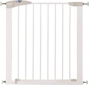 Munchkin Lindam Barrière d’Escalier Sure Shut Axis, Barrière de Sécurité pour Enfants et Animaux, Barrière à Pression pour Portes et Escaliers, Installation Facile Sans Perçage, 76 - 82 cm, Blanche