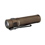 OLIGHT Baton3 Pro EDC Rechargeable Flashlights, 1500 Lumens Pocket Flashlight with MCC3, LED Compact Flashlight with L-Shape Stand for Camping (Desert Tan, Cool White Light: 5700K~6700K)