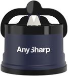 AnySharp – EDITIONS – Hands Free Knife Sharpener - Easy to Use Sharpening Tool with PowerGrip Suction Base and 20-Degree Pre-set Angle - For All Knives: Chef’s, Serrated, and Hardened Steel - Navy