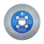 Diamond Porcelain Tile Saw Blade - BRSCHNITT 4" Super Thin Diamond Cutting Grinding Disc with X Teeth with 5/8 Thread for Ceramic Tiles,Granite,Marble Angle Grinder Circle Saw Blade