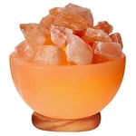 Himalayan Glow Bowl Massage Ball Salt lamp with Wooden Base and Dimmer Switch by WBM