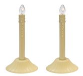 Creative Hobbies 9.5" Ivory Candolier Christmas Indoor Candle Lamp - Elegant Clear C7 Light - Perfect for Holiday Decorations and Displays | 2 Pack