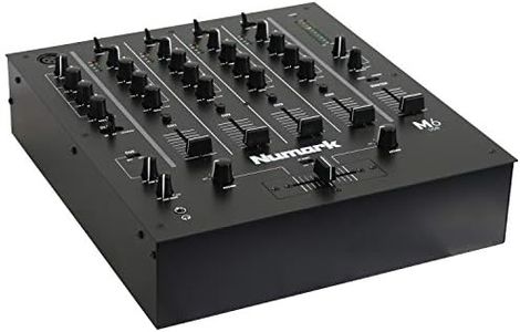 Numark M6 USB - 4-Channel DJ Mixer with Built-In Audio Interface, 3-Band EQ, Microphone Input and Replaceable Crossfader with Slope Control,Silver/Black