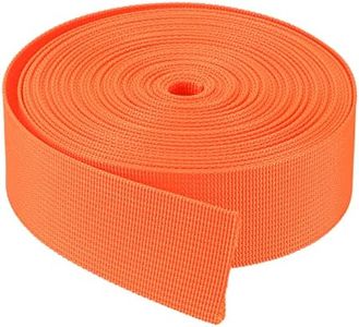 MECCANIXITY Flat Nylon Webbing Strap 1.5 Inch 10 Yards Neon Orange for Backpack Luggage-rack
