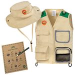 Born Toys Safari Outfit Scavenger Hunt - Dress Up & Pretend Play Paleontologist Kit for Kids, Safari Costume or Zoo Keeper