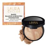 LAURA GELLER Baked Balance-n-Brighten Colour Correcting Powder Foundation (Light) Buildable Light to Medium Coverage Baked Foundation, Demi-Matte Finish