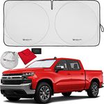 Shinematix 1-Piece Windshield Sunshade Foldable Car Front Window Sun Shade for Most Cars SUV Truck - Best Heat Shield Auto Reflector Cover - Blocks Max UV Rays & Keeps Your Vehicle Cool - Large Fit