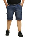 High Star Plus Size Men Denim Shorts (Blue) (40)