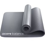 Core Balance Pilates Mat, Extra Thick Foam 10mm, Non Slip, Exercise Fitness Yoga, Compact Lightweight With Carry Strap, 180cm x 60cm x 1cm