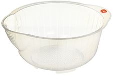 Inomata JapanBargain S-3060, Japanese Rice Washing Bowl with Strainer, 2.5-Quart Capacity