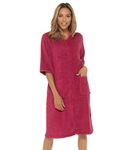 Ladies Undercover Zip Towelling Robe LN728 Wine 18-20