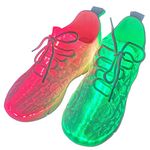 Fiber Optic LED Light Up Shoes for Women Men Adult Light Up Sneakers for Festivals Christmas Party Dancing USB Charging Flashing Luminous Trainers White