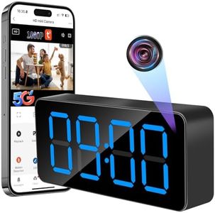 Nisanuki Caméra Espion WiFi 5G, Mini Camera Cachée Réveil sans Fil HD 1080P Caméra de Surveillance Discrete Micro Camera a Distance Discrete Enregistreur Nocturne Détection de Mouvement Tuya APP