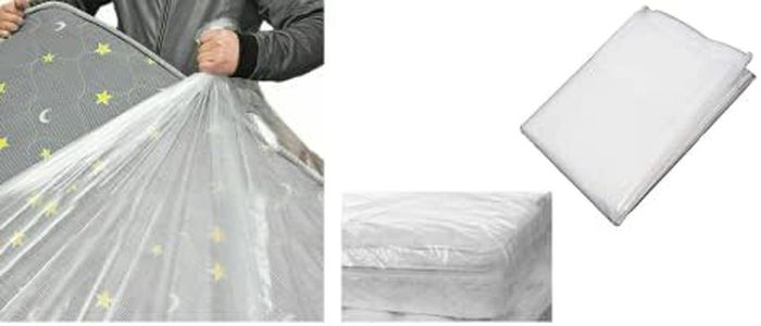 Just Accessories® Heavy Duty Mattress Bag For Storage Moving Removal Mattress Polythene Protector Cover (5ft Kingsize 5' Mattress Bag) 5’0’’ x 6’6’’ / 150 x 200cm / 59 x 78ins
