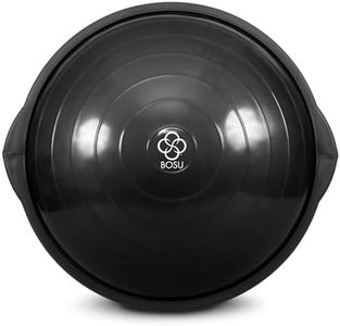 Bosu 20 Inch Dynamic Non-Slip Travel Size Home Gym Balance Ball Pod Trainer for Strength and Flexibility with 6 Rubber Feet and Hand Pump, Black