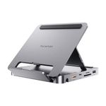 USB C Hub for iPad Pro, PULWTOP Docking Station for iPad, 4K@60Hz HDMI, 100W PD Aluminum Hub with SSD Enclosure, Stand Dock for iPad, iPad Hub for iPad Pro/iPad Mini 6th Gen,not support lightning port