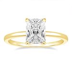 EAMTI 3CT 925 Sterling Silver Gold Engagement Rings Radiant Cut Solitaire Cubic Zirconia CZ Wedding Promise Rings for Her Wedding Bands for Women Size 6.5