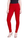 Lux Lyra Women's Skinny Fit Leggings (LYRA IC Legg RED 12_Red_Free Size)