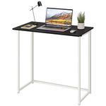 Dripex Compact Folding Desk No Assembly Required Computer Desk Folding Hobby Craft Table, Black