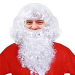 NUOLUX Christmas Wigs and Beard White Santa Fancy Dress Costume