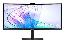 Samsung LS34C652VAUXXU WQHD Viewfinity S6 34" Monitor with Webcam - 3440x1440, 1000R Curved, Speakers, USB-C, LAN, Height Adjust