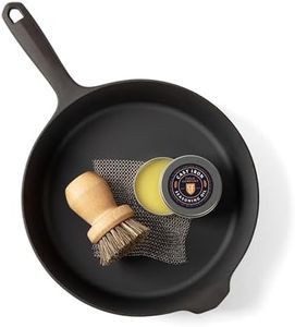Field Company Starter Set: No.8 Cast Iron Skillet (10.25 in, 4.5 lbs) with Cast Iron Cleaning Kit — Smoother, Lighter, Made in USA, Vintage Design, Pre-Seasoned