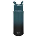 Simple Modern Kids Water Bottle with Straw Lid Vacuum Insulated Stainless Steel Metal Thermos Bottles | Reusable Leak Proof BPA-Free Flask for School | Summit Collection | 18oz, Moonlight