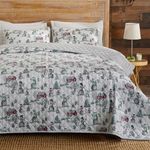 Great Bay Home Full/Queen Christmas Quilt Set with Shams - Reversible Winter Bedspread Coverlet with Holiday Pattern Bedding Set (Includes 1 Quilt, 2 Pillow Shams)