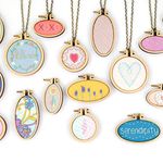 Misscrafts Mini Wood Embroidery Hoops 7 Sets Oval&Round for Pendants Necklace Jewellery Orament Making Craft