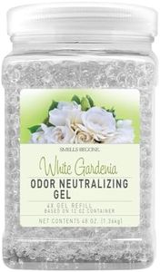 SMELLS BEGONE 48 oz Odor Eliminator Gel Bead Refill - Eliminates Odors from Bathrooms, Cars, Boats, RVs and Pet Areas - Air Freshener - Made with Essential Oils - White Gardenia Scent