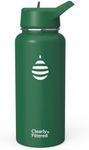 Clearly Filtered Water Bottle | Removes 220+ Contaminants, Double-Wall Insulated Stainless Steel, BPA/BPS Free, Phthalate Free, Filters Flouride Lead Chlorine (32oz, Evergreen)
