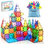 PicassoTiles 100 Piece Set 100pcs Magnet Building Tiles Clear Magnetic 3D Building Blocks Construction Playboards, Creativity beyond Imagination, Inspirational, Recreational, Educational Conventional